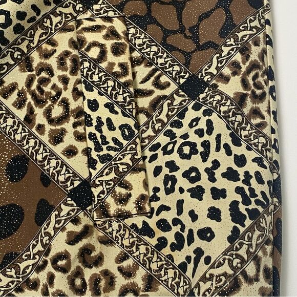 Vintage 80's A.D.S Gold Sparkling Animal Print Bomber Jacket Women's Size Large - Picture 12 of 15